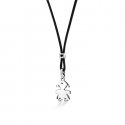Le Bebe' - Ciondolo Sagoma Bimba - Oro Bianco 9Kt