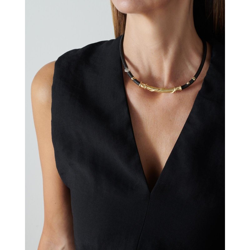 Misani - Collana C2153 - Cuoio - Oro 18Kt