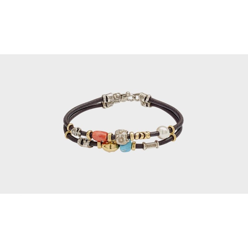 Misani - Bracciale B703 - Cuoio - Oro E Argento