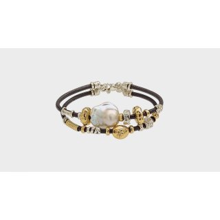 Misani - Bracciale B1048 - Cuoio - Oro E Perla