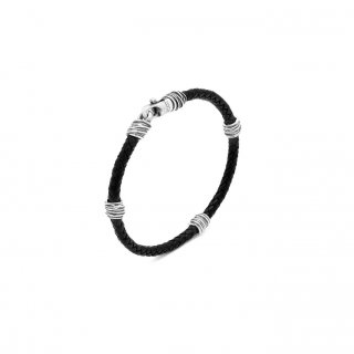 Giovanni Raspini - Bracciale Cuoio Fili - Argento