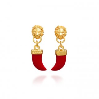 Giovanni Raspini - Orecchini Leone - Argento 925 - Oro 18 Kt