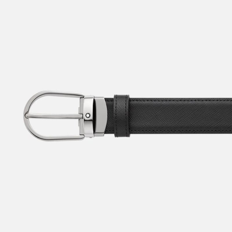 Montblanc - Cintura Reversibile - Pelle Nera/Blu