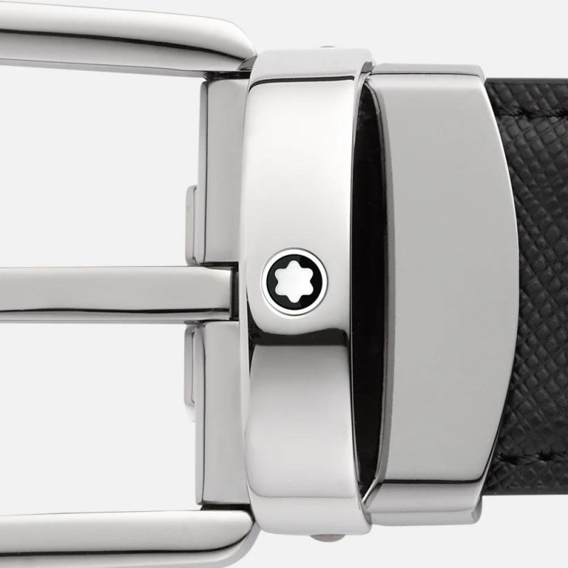 Montblanc - Cintura Reversibile - Pelle Nera/Blu