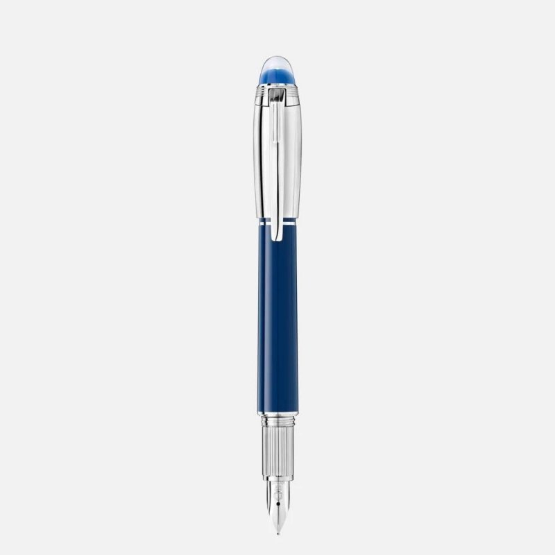 Montblanc - Stilografica Starwalker - Blu - Platino