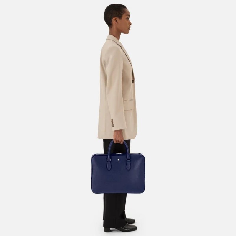 Montblanc - Borsa Portadocumenti - Blu Inchiostro - Pelle