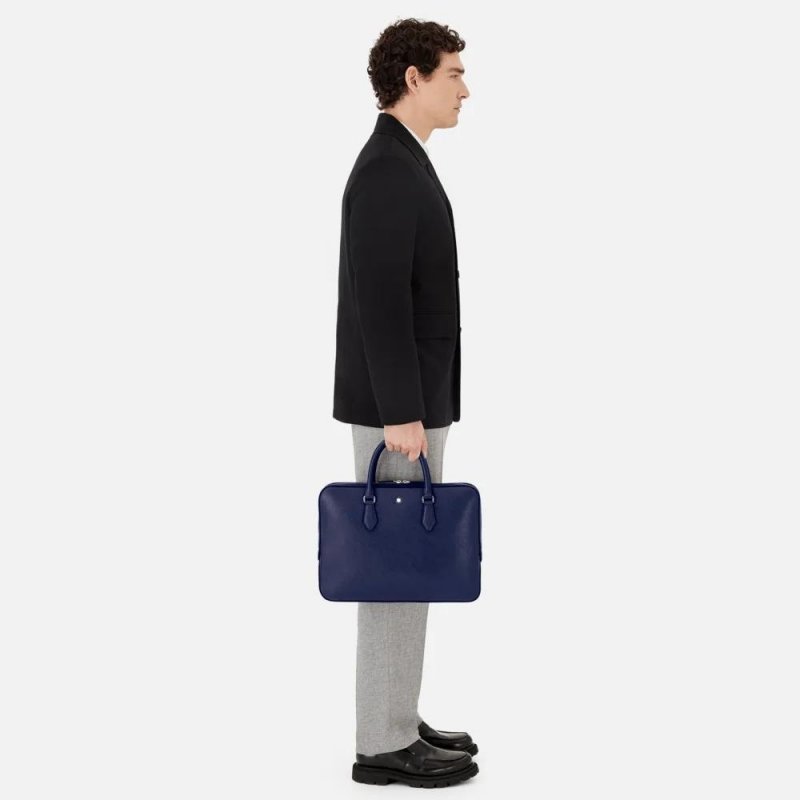 Montblanc - Borsa Portadocumenti - Blu Inchiostro - Pelle