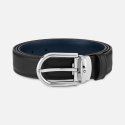 Montblanc - Cintura Reversibile - Pelle Nera/Blu