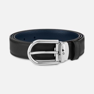 Montblanc - Cintura Reversibile - Pelle Nera/Blu