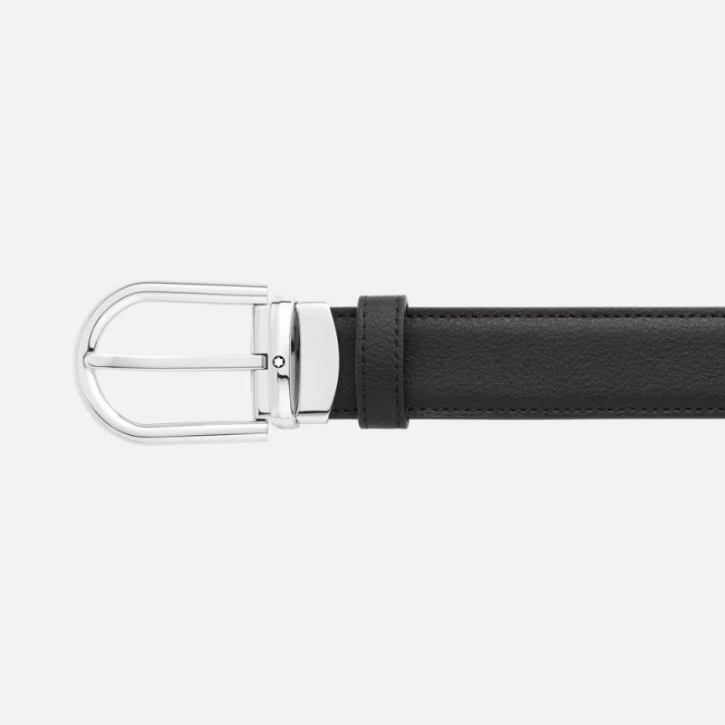 Montblanc - Cintura Reversibile - Pelle Nera/Blu