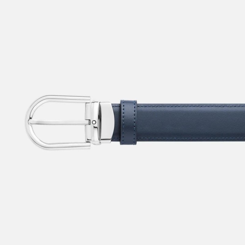 Montblanc - Cintura Reversibile - Pelle Nera/Blu