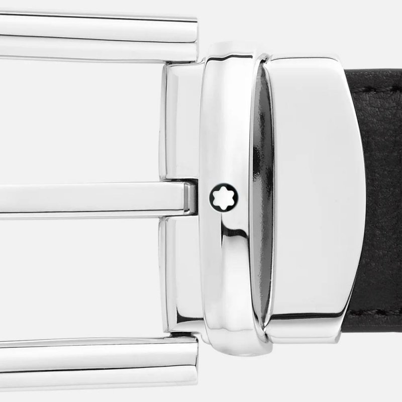 Montblanc - Cintura Reversibile - Pelle Nera/Blu