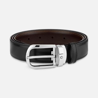 Montblanc - Cintura Reversibile - Pelle Nera/Marrone