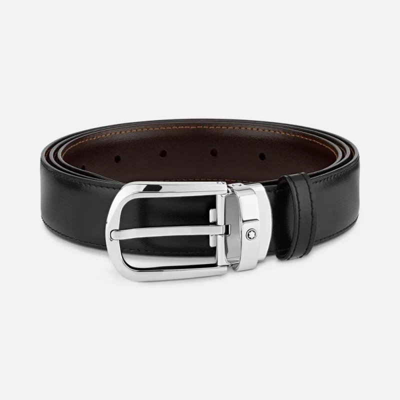 Montblanc - Cintura Reversibile - Pelle Nera/Marrone