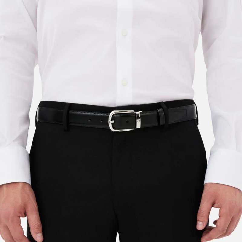 Montblanc - Cintura Reversibile - Pelle Nera/Marrone