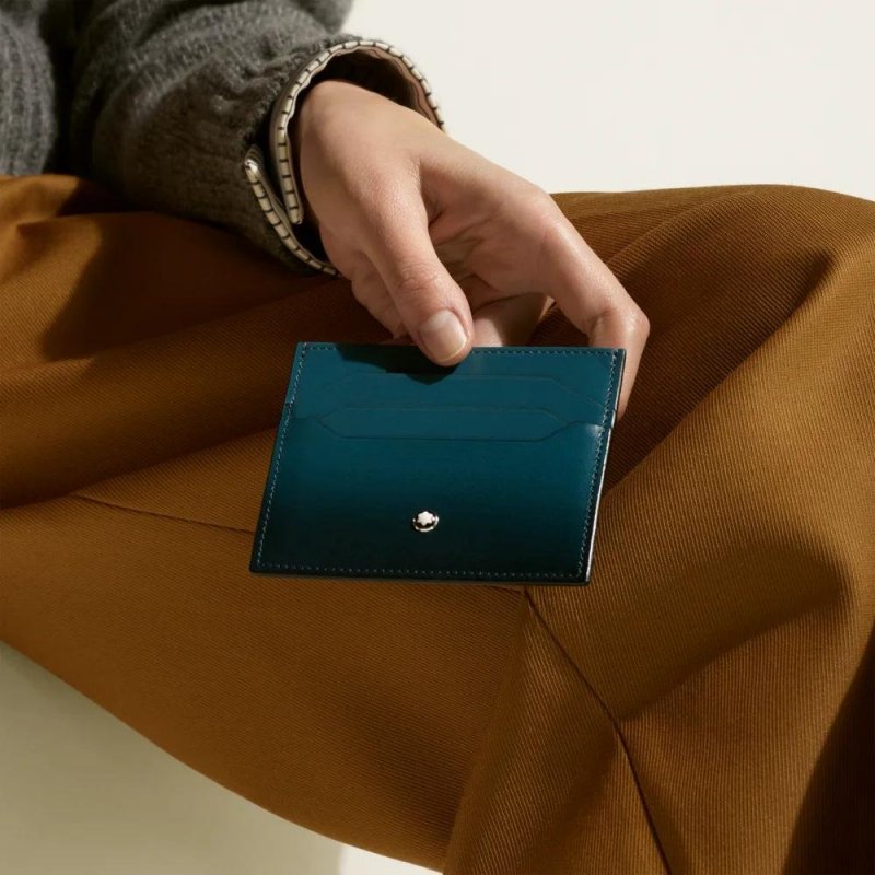 Montblanc - Porta Carte Meisterstück - Pelle Blu