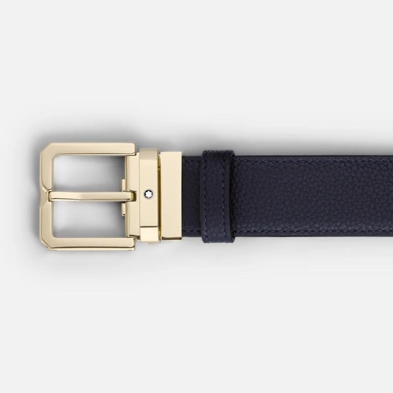 Montblanc - Cintura Reversibile - Pelle Blu/Nera