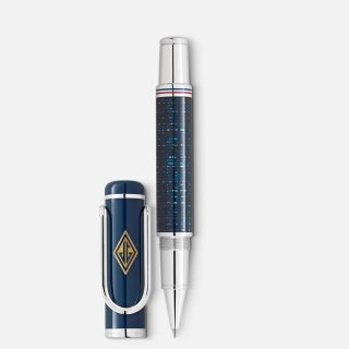 Montblanc - Penna Roller Great Characters - Blu - Finiture Platino