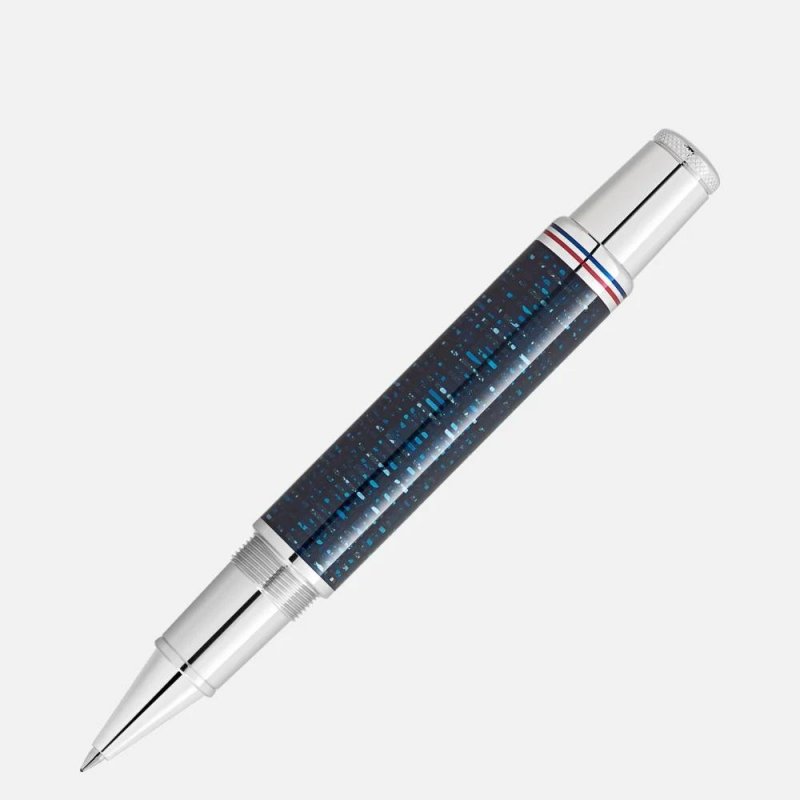 Montblanc - Penna Roller Great Characters - Blu - Finiture Platino