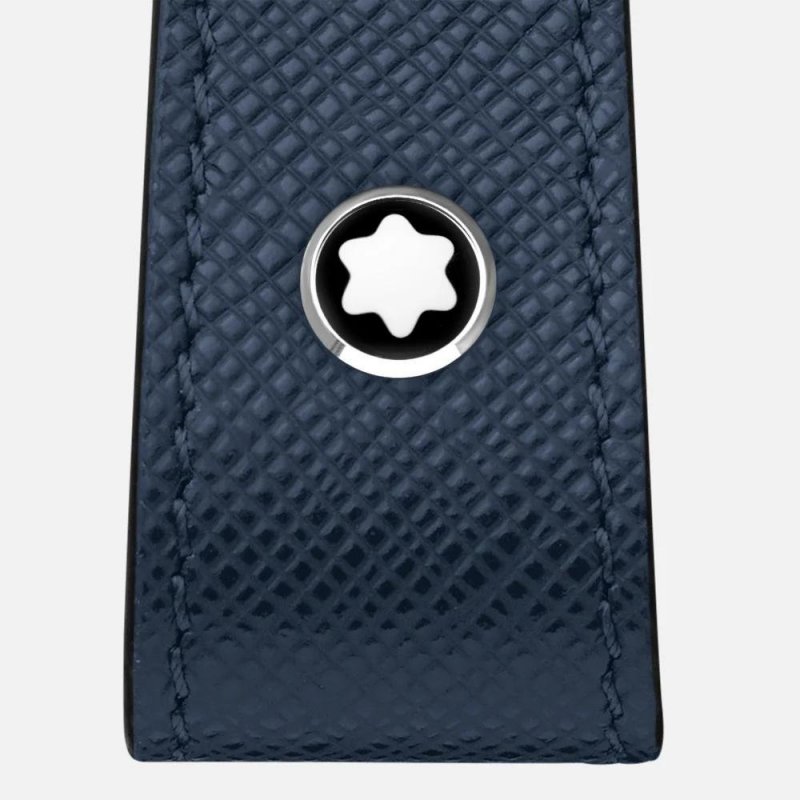 Montblanc - Portachiavi Con Passante - Pelle - Blu
