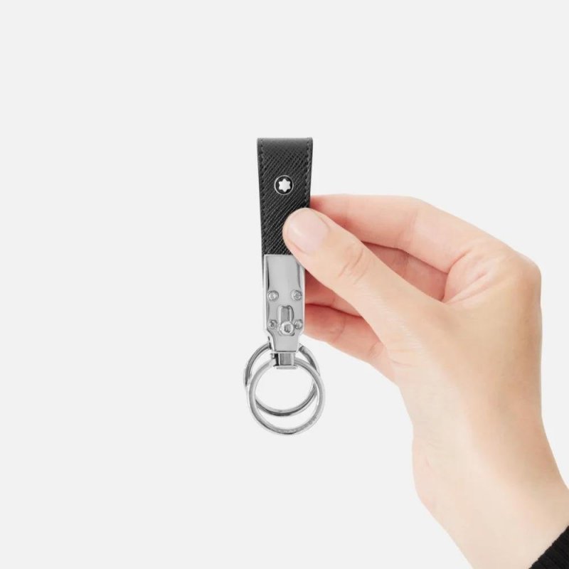 Montblanc - Portachiavi Con Passante - Pelle - Nero