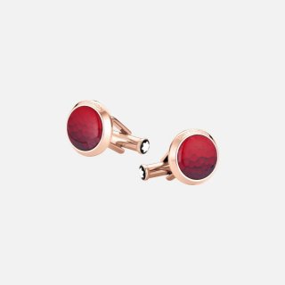 Montblanc - Gemelli Rotondi - Acciaio - Inserto Rosso