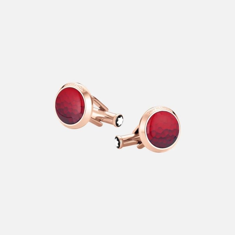 Montblanc - Gemelli Rotondi - Acciaio - Inserto Rosso