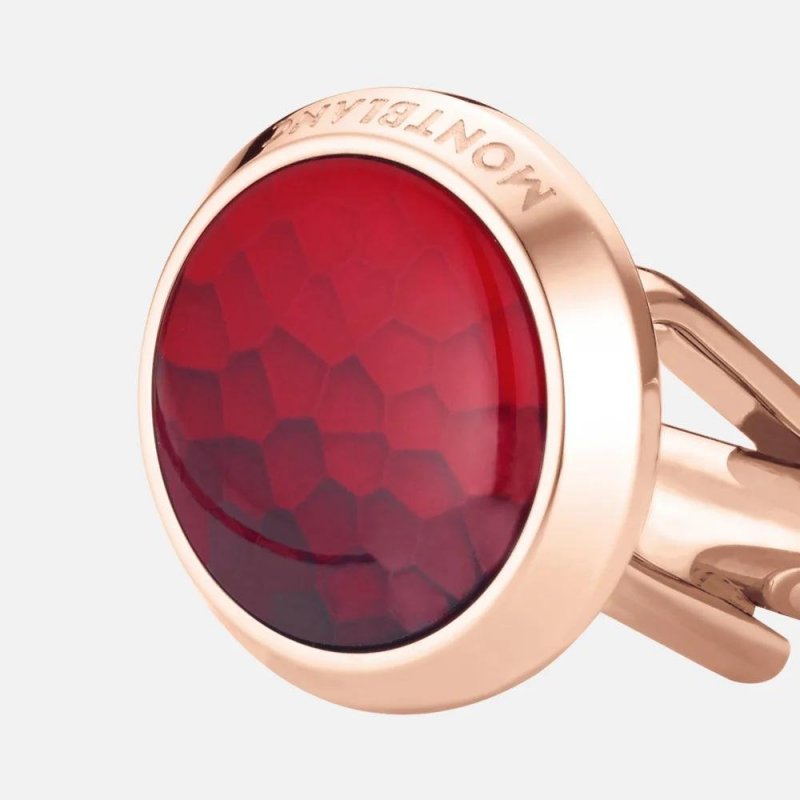 Montblanc - Gemelli Rotondi - Acciaio - Inserto Rosso