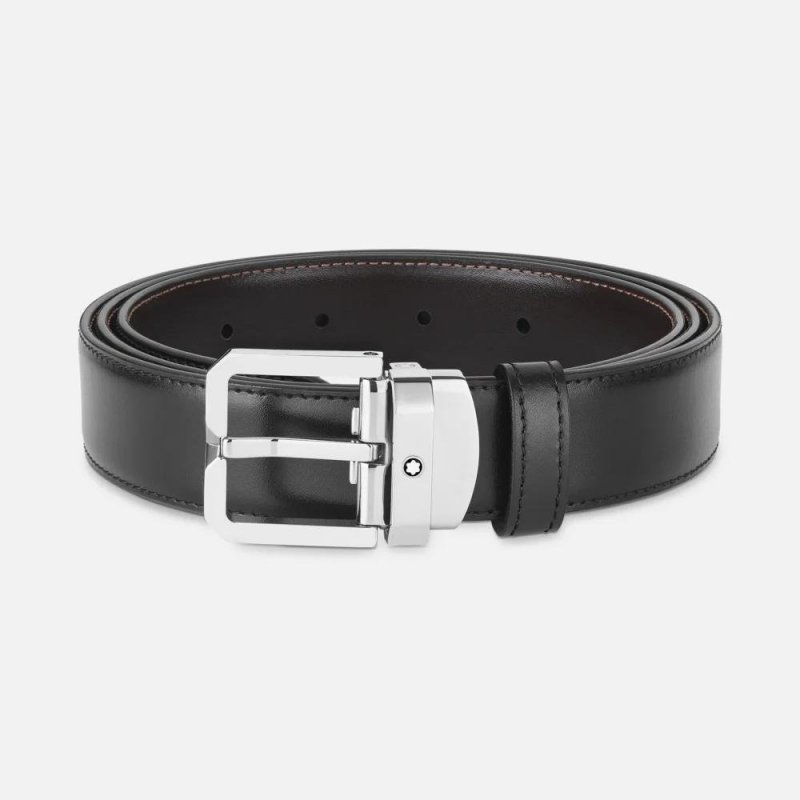 Montblanc - Cintura Reversibile - Pelle Nera/Marrone