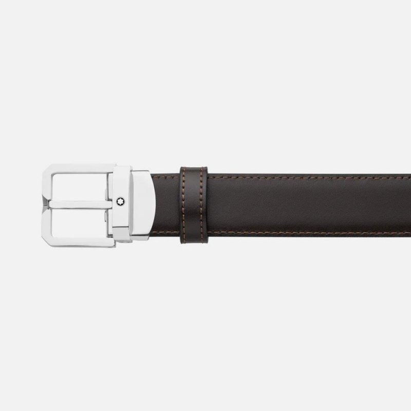 Montblanc - Cintura Reversibile - Pelle Nera/Marrone