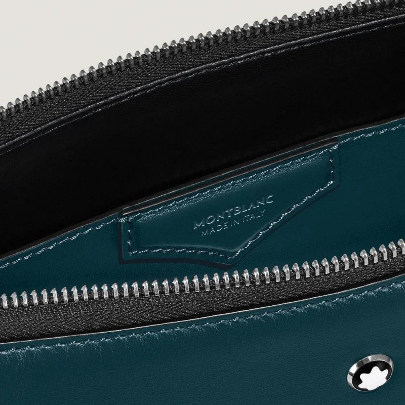 Montblanc - Pochette Soft - Pelle Blu - Elegante