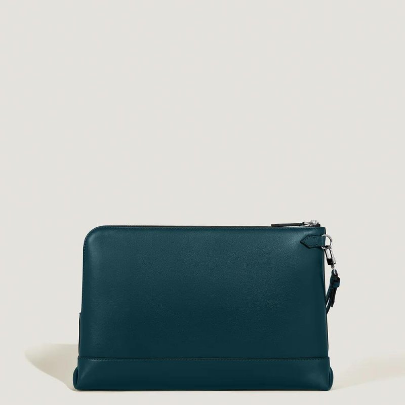 Montblanc - Pochette Soft - Pelle Blu - Elegante