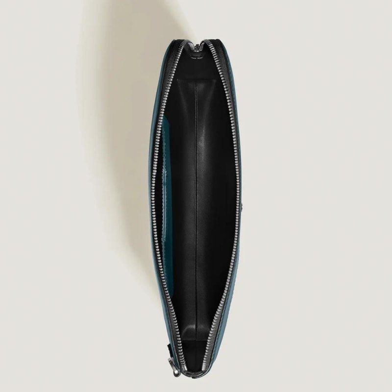 Montblanc - Pochette Soft - Pelle Blu - Elegante
