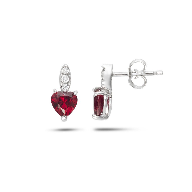 Ambrosia Gioielli - Orecchini Cuore Rosso - Oro E Zirconi