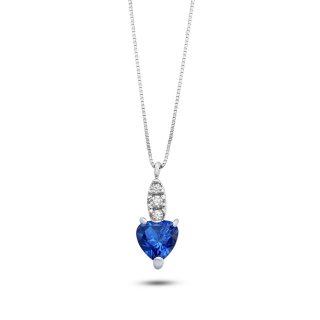 Ambrosia Gioielli - Girocollo Cuore Blu - Oro - Zircone