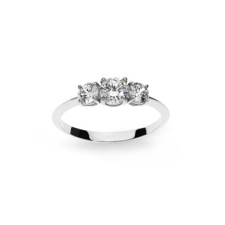 Ambrosia Gioielli - Anello Trilogy - Oro Bianco - Zirconi