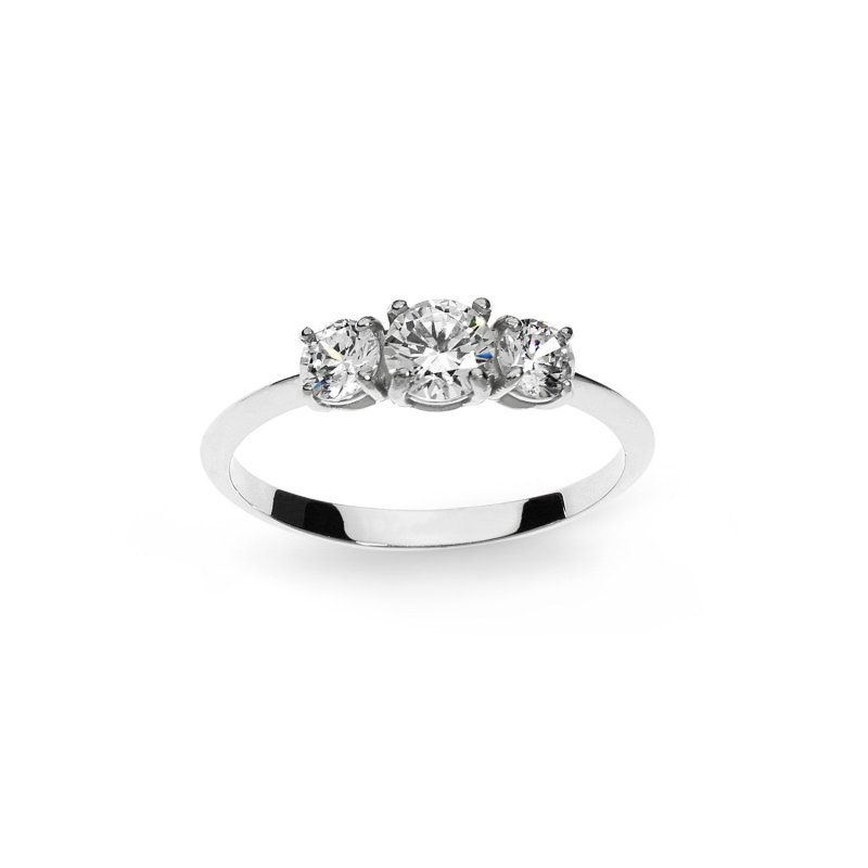 Ambrosia Gioielli - Anello Trilogy - Oro Bianco - Zirconi