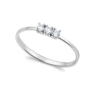 Ambrosia Gioielli - Anello Trilogy - Oro Bianco - Zirconi