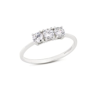 Ambrosia Gioielli - Anello Trilogy - Oro Bianco - Zirconi