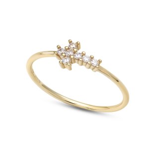 Ambrosia Gioielli - Anello Croce - Oro Giallo - Zirconi