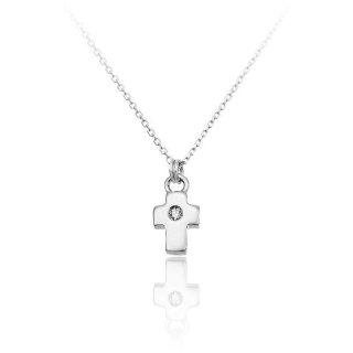 Chimento - Pendente Love In Croce - Oro Bianco - Diamanti