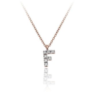 Chimento - Collana Con Pendente Lettera F - Oro - Diamanti