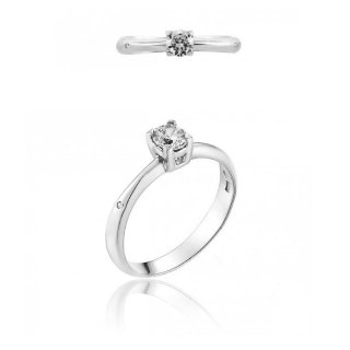 Chimento - Anello Solitario - Oro Bianco - Diamante