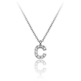 Chimento - Collana Con Pendente Lettera C - Oro - Diamanti