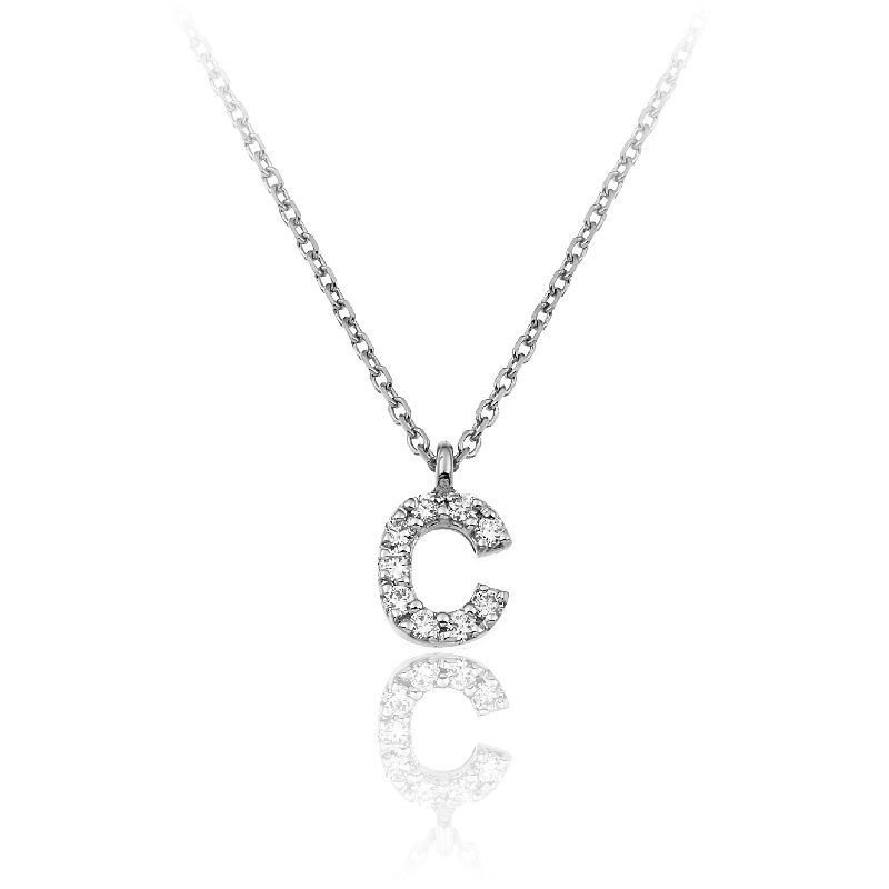 Chimento - Collana Con Pendente Lettera C - Oro - Diamanti