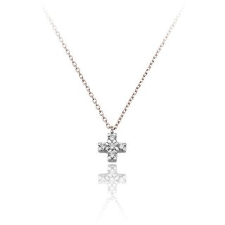 Chimento - Pendente Love In Croce - Oro Rosa - Diamanti