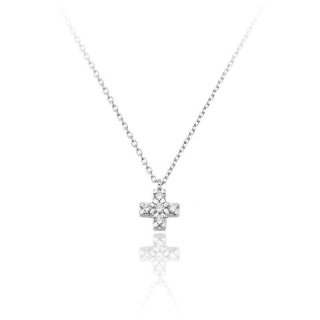 Chimento - Pendente Love In Croce - Oro Bianco - Diamanti