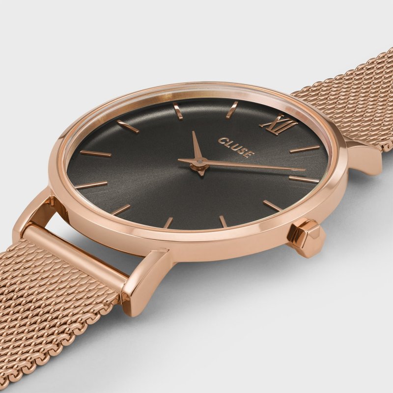 Cluse - Minuit Mesh - Grey - Rose Gold