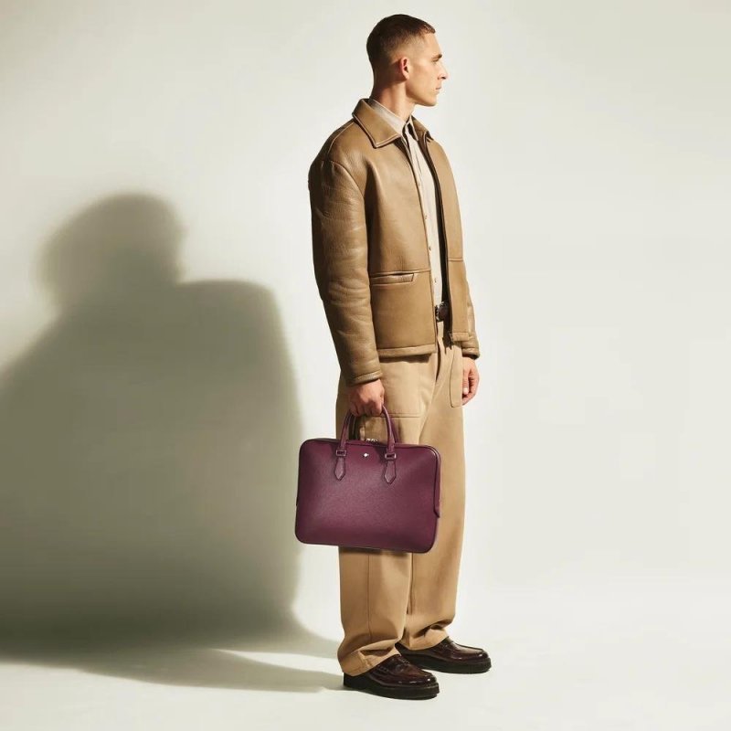 Montblanc - Portadocumenti Sottile - Pelle - Cassis