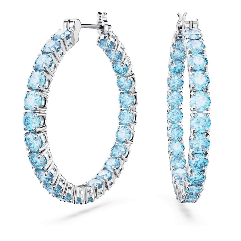 Swarovski - Orecchini Matrix - Blu - Placcato Rodio